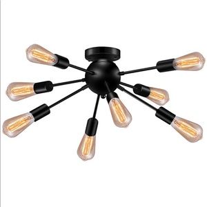 Brand New Sputnik Light Fixture, Black Metal